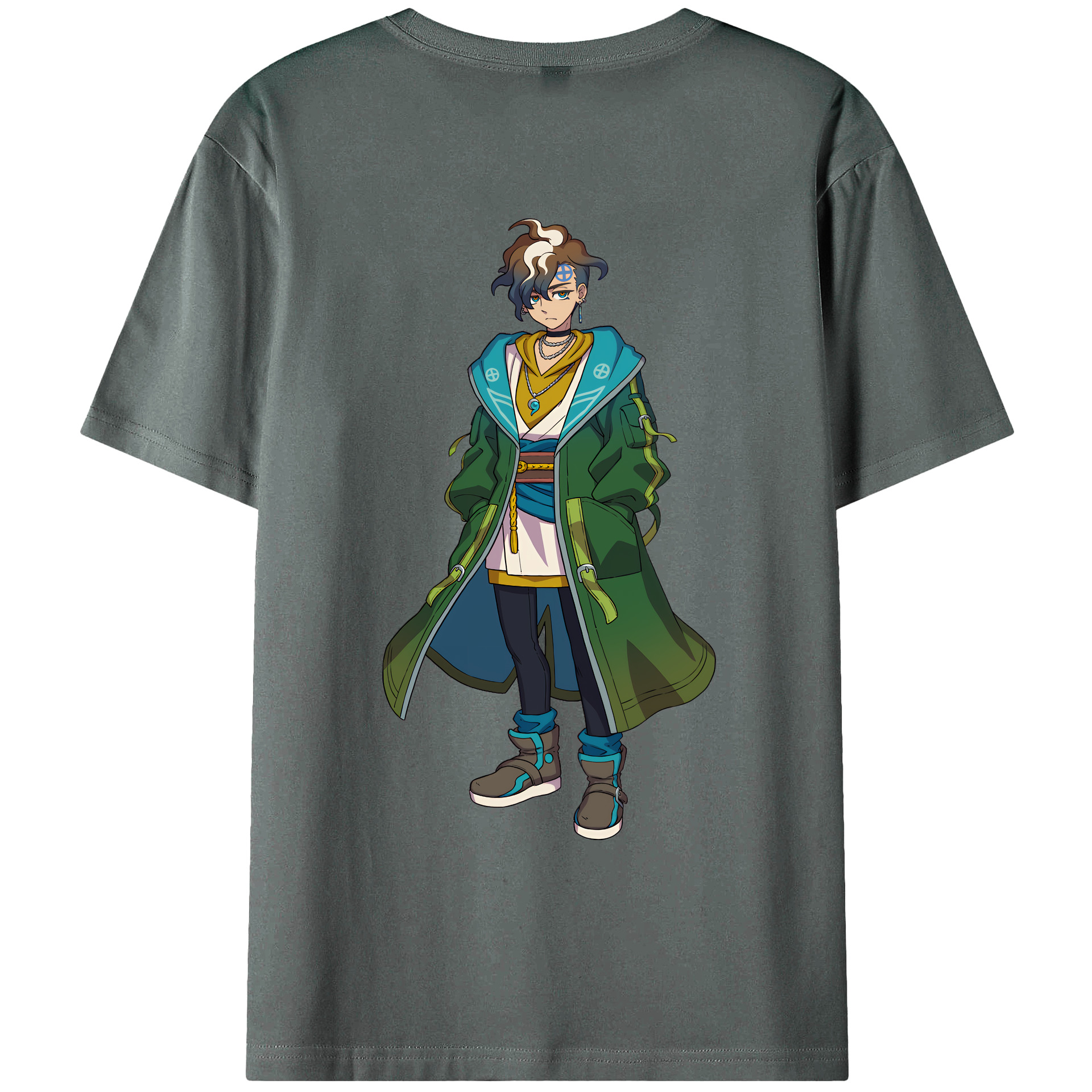 （画像用） 妖怪ウォッチ Yo-kai Watch 綿100％ メンズ半袖Tシャツ（バックプリント） 通気性
